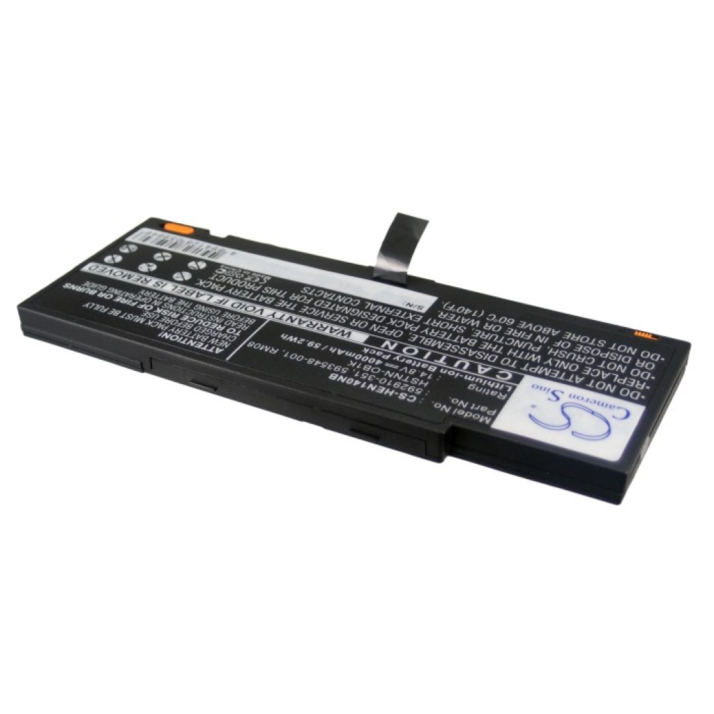 Slim flat laptop battery with ribbon tab, angled