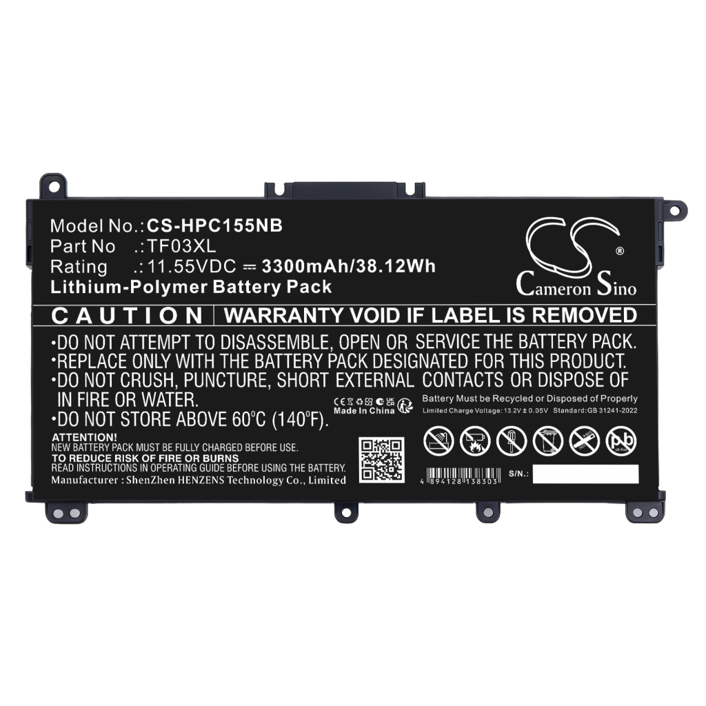 Batterie compatibile con HP Pavilion 14-BF 14-BF000NO 14-BF001TX CS-HPC155NB