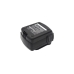 Pacco batteria utensile nero, etichetta e contatti