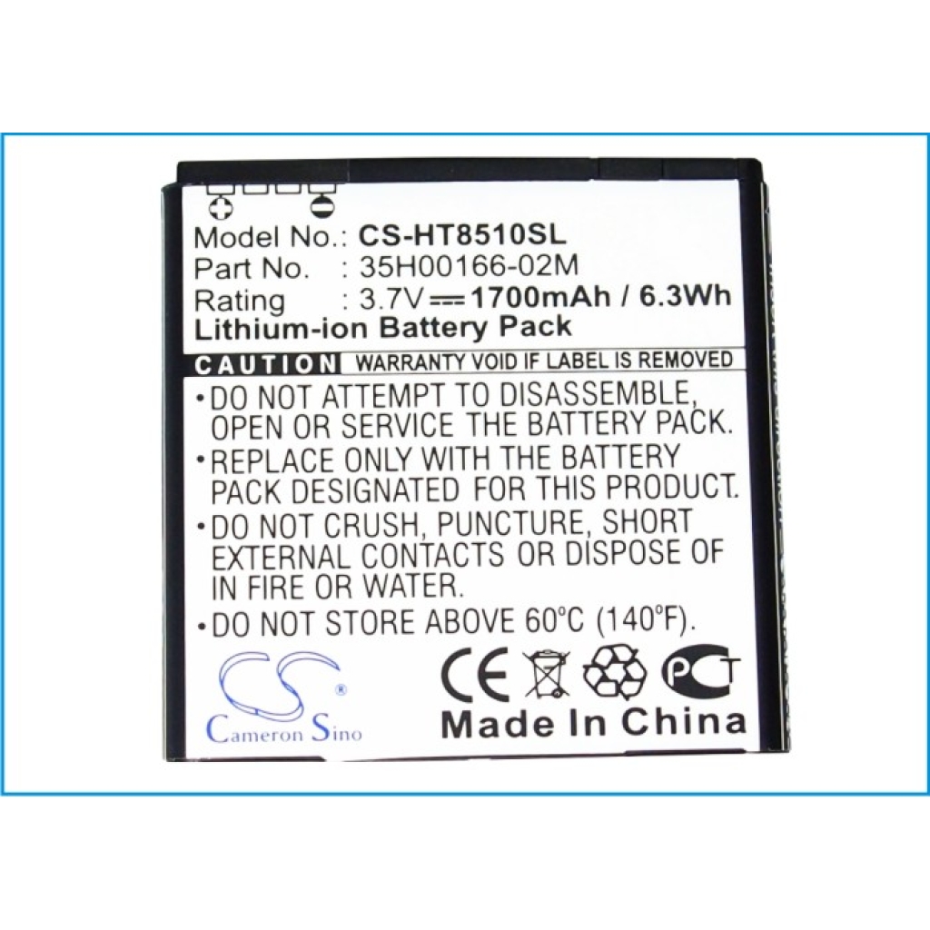 Batteria compatibile con HTC T-Mobile CS-HT8510SL