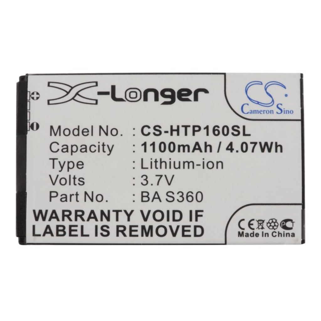 Batteria compatibile con HTC AT&T O2 T-Mobile DOPOD CS-HTP160SL