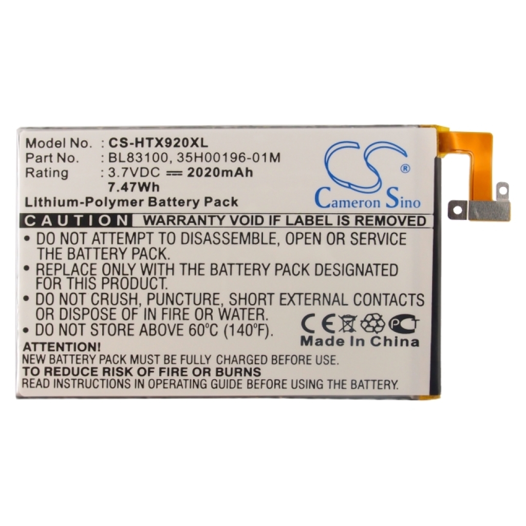 Battery Replaces HTC BTR6435B