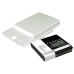 Cameron Sino CS-HU8815WL cover posteriore bianca con batteria sotto, etichetta di avvertenza visibile