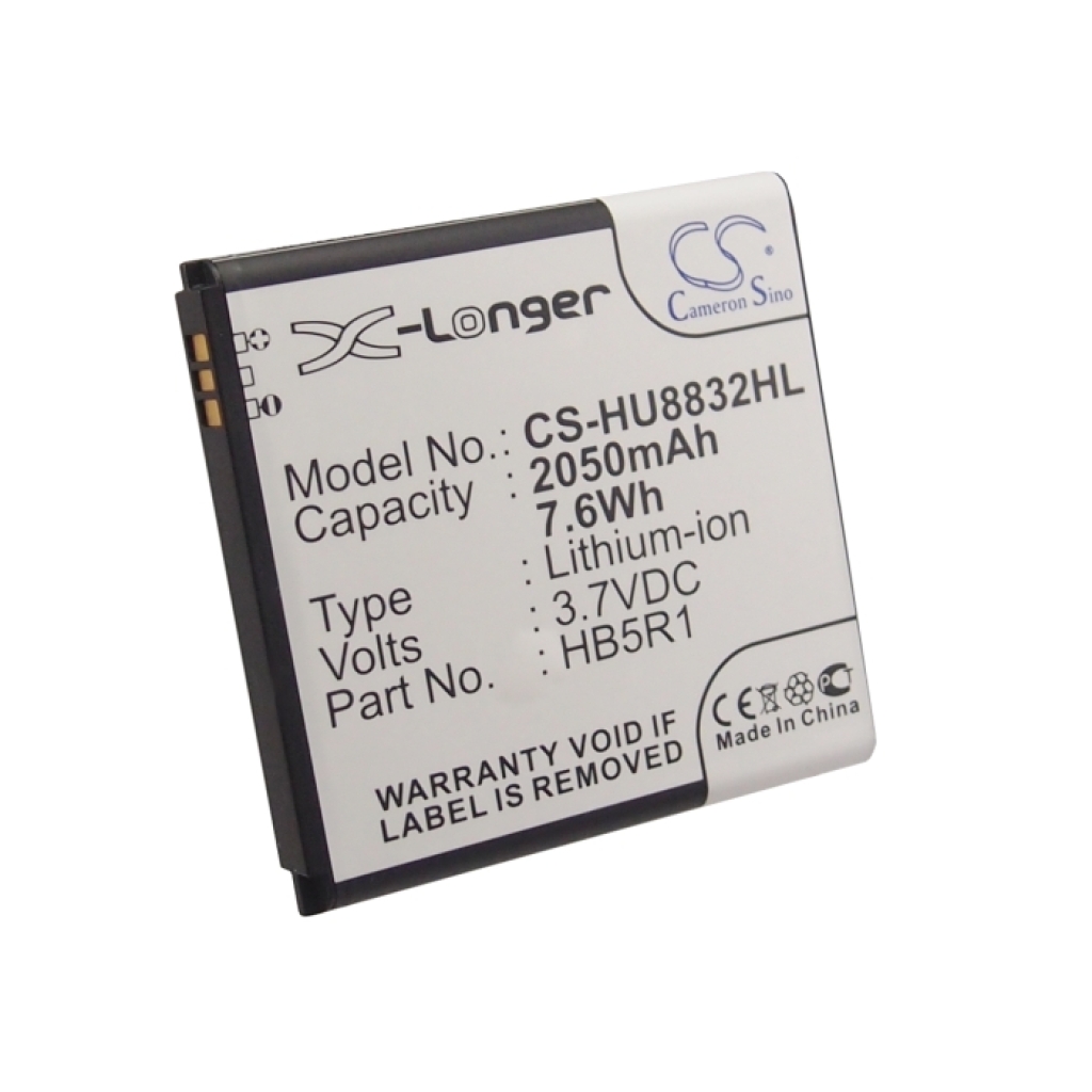 Cameron Sino CS-HU8832HL vista etichetta chiaramente leggibile: 2050mAh 7,6Wh 3,7VDC HB5R1