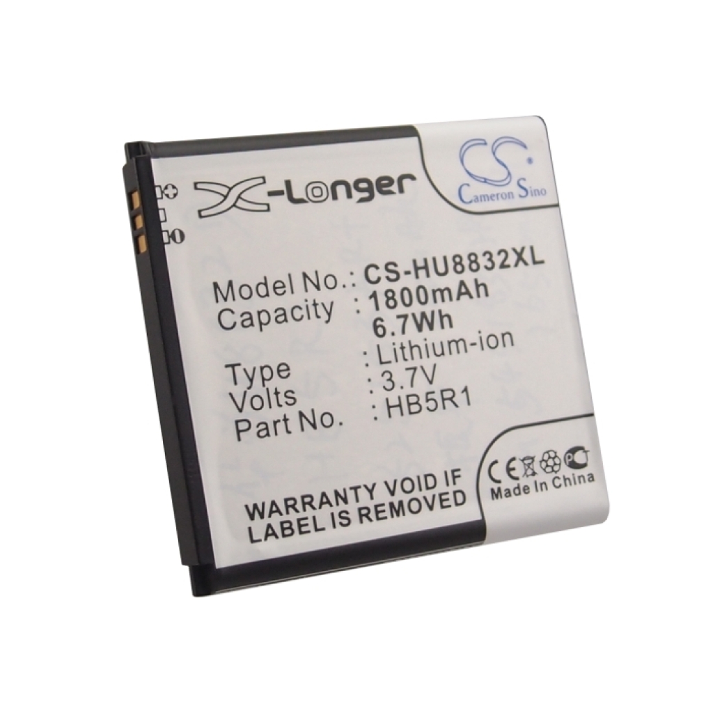 Cameron Sino X-Longer CS-HU8832XL vista etichetta chiaramente leggibile: 1800mAh 6,7Wh 3,7V HB5R1