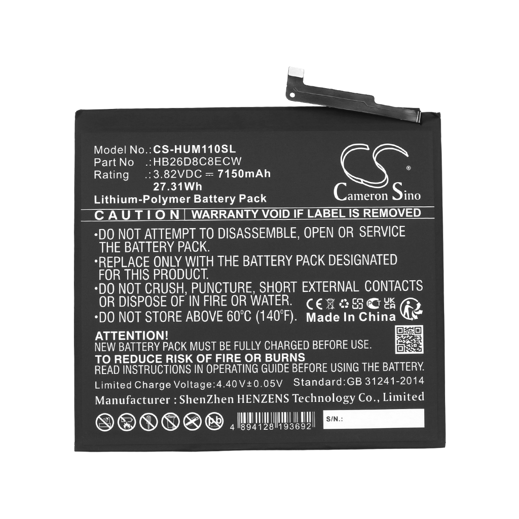 Sostituzione della batteria compatibile per Huawei HB26D8C8ECW