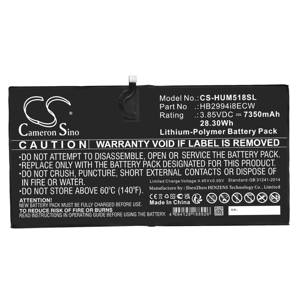 Sostituzione della batteria compatibile per Huawei HB2994I8ECW