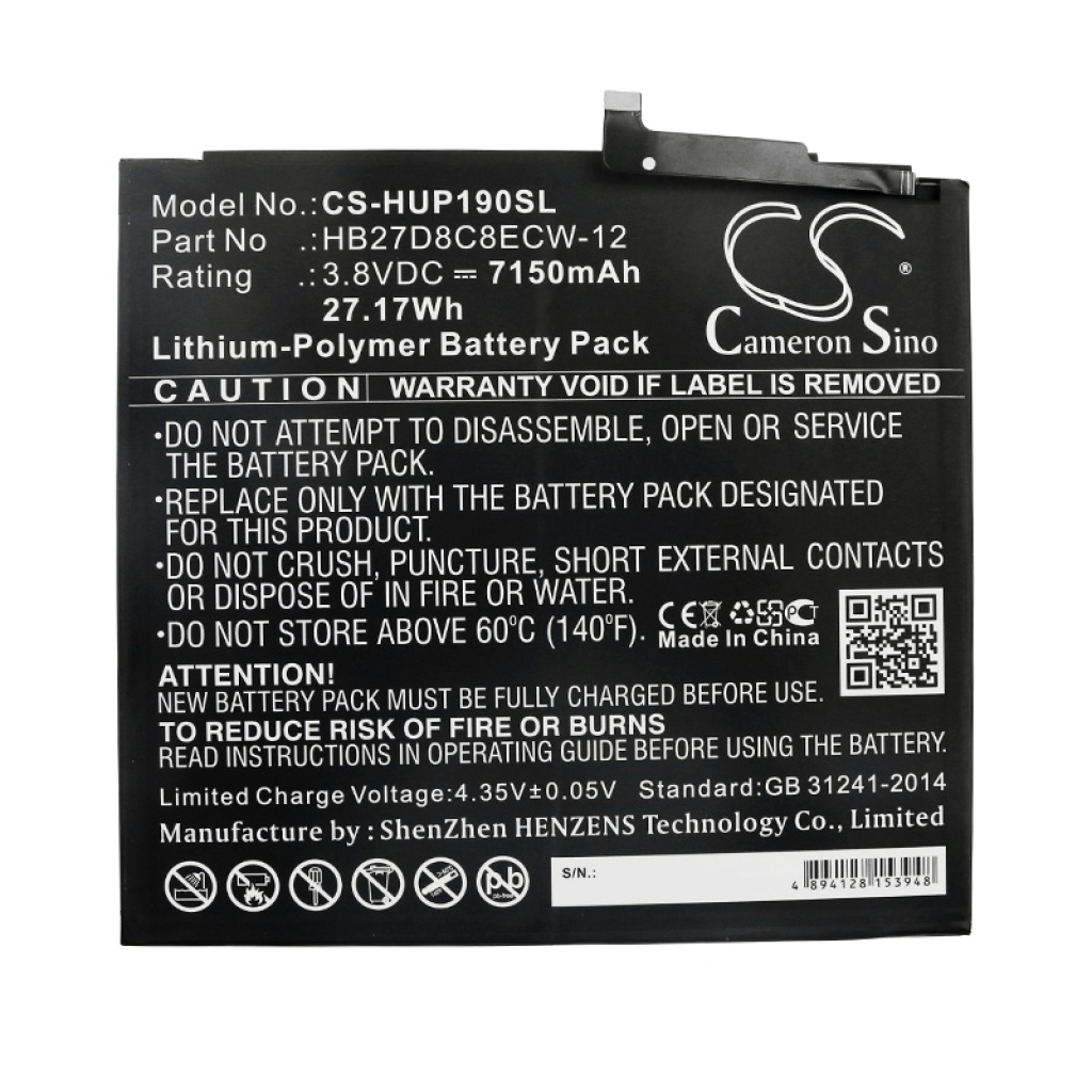 Sostituzione della batteria compatibile per Huawei HB27D8C8ECW-12