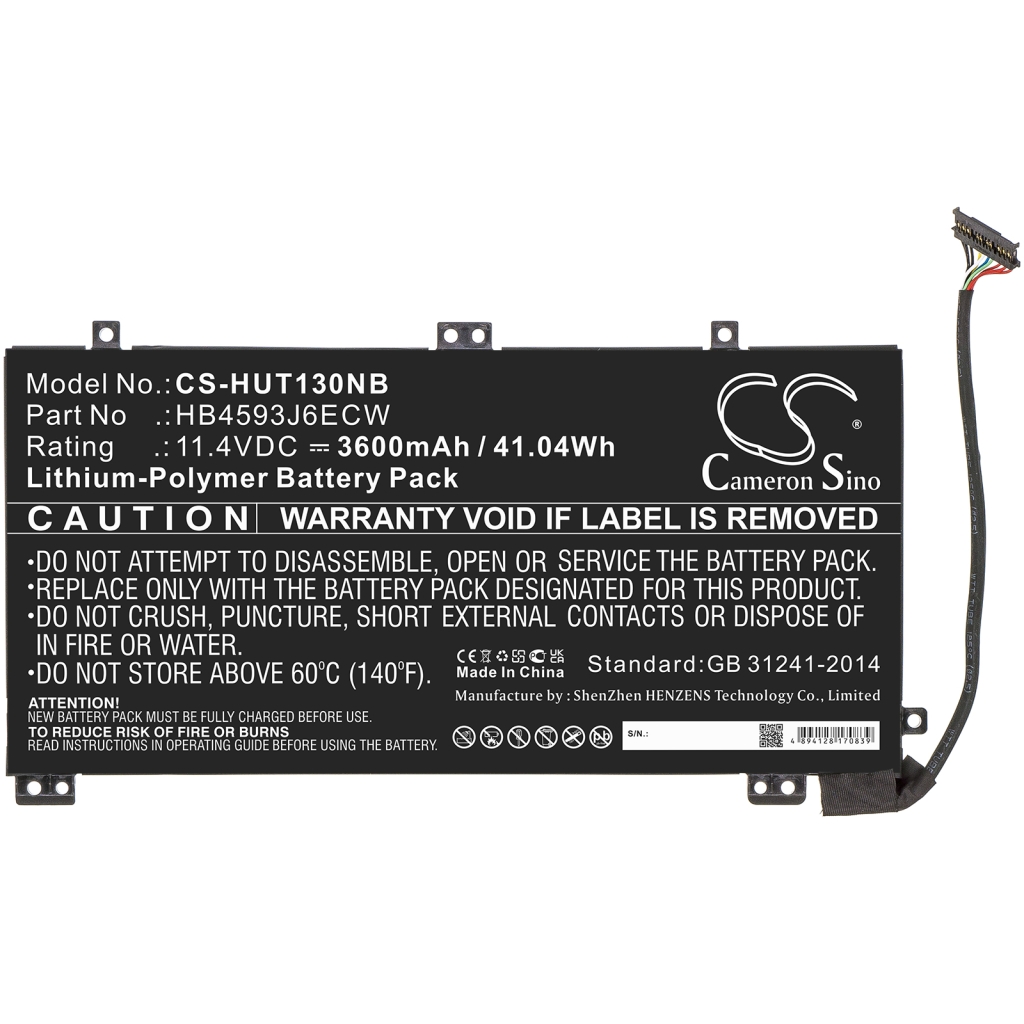 Sostituzione della batteria compatibile per Huawei HB4593J6ECW,HB4593J6ECW-31