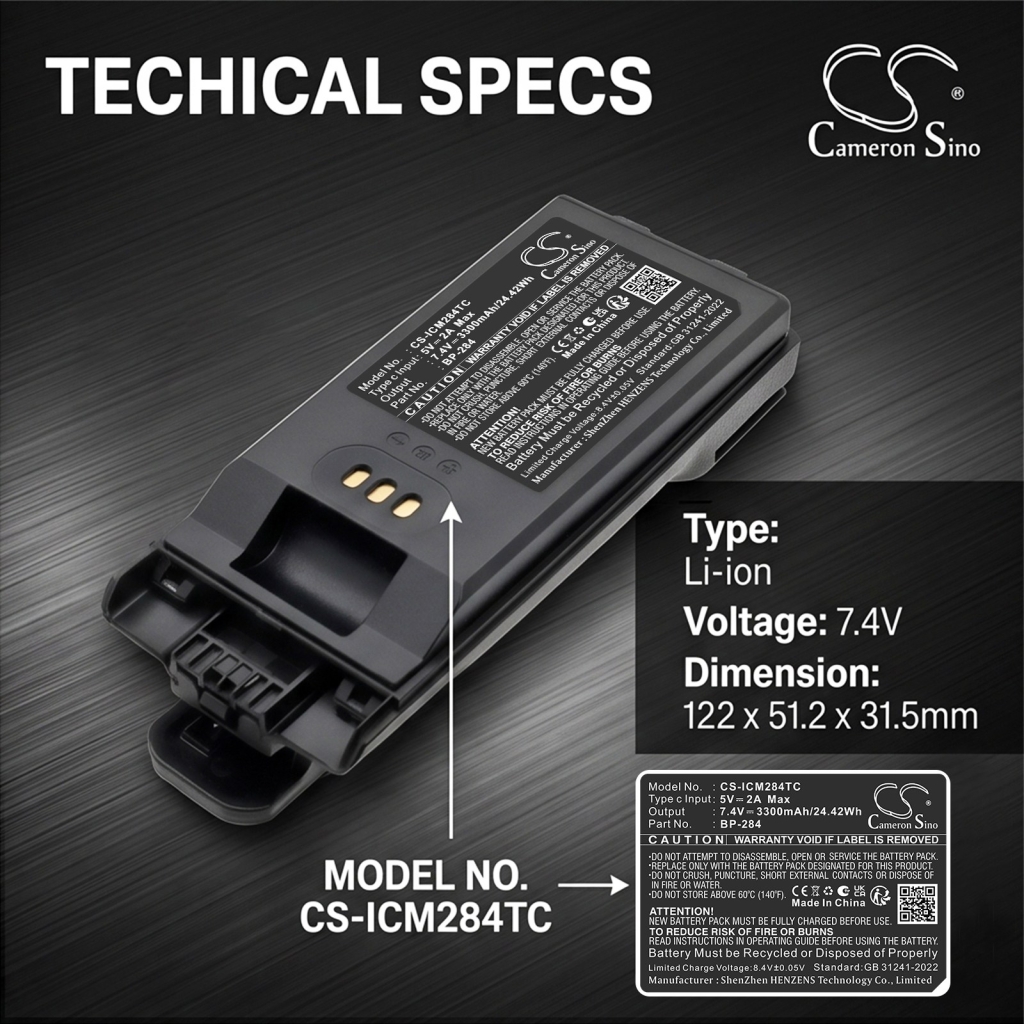 Batteria compatibile con Icom CS-ICM284TC