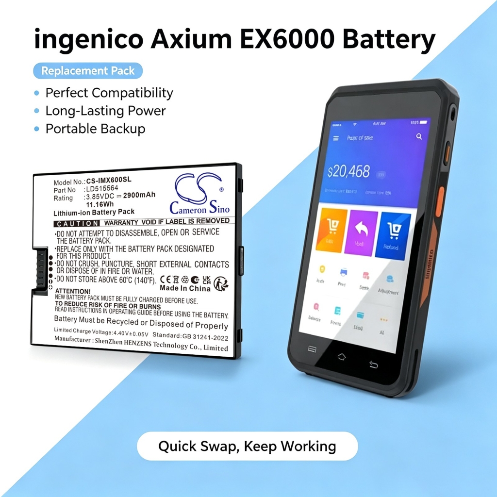 Batteria compatibile con Ingenico CS-IMX600SL