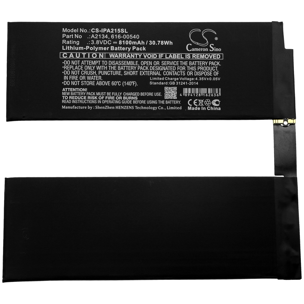 Sostituzione della batteria compatibile per Apple 616-00540,A2134