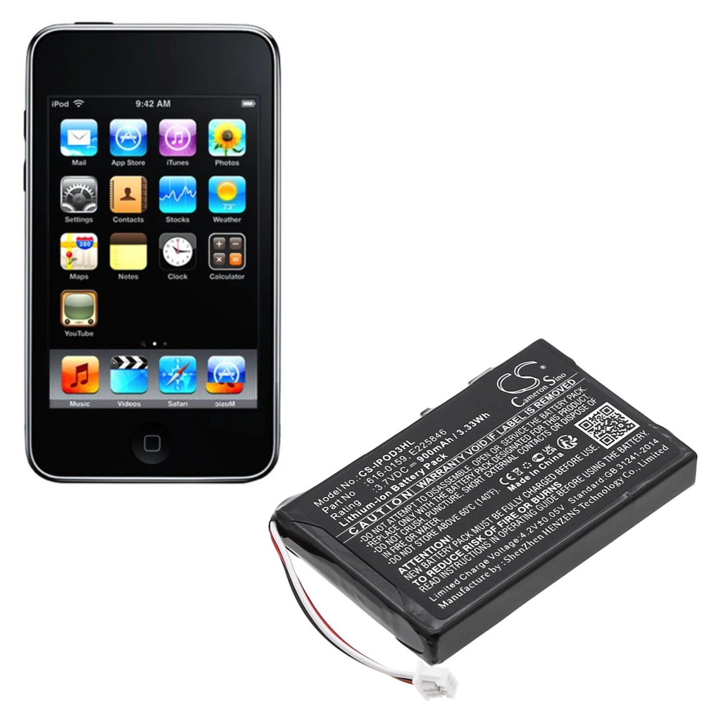 Batterie Batteria MP3, MP4, PMP CS-IPOD3HL