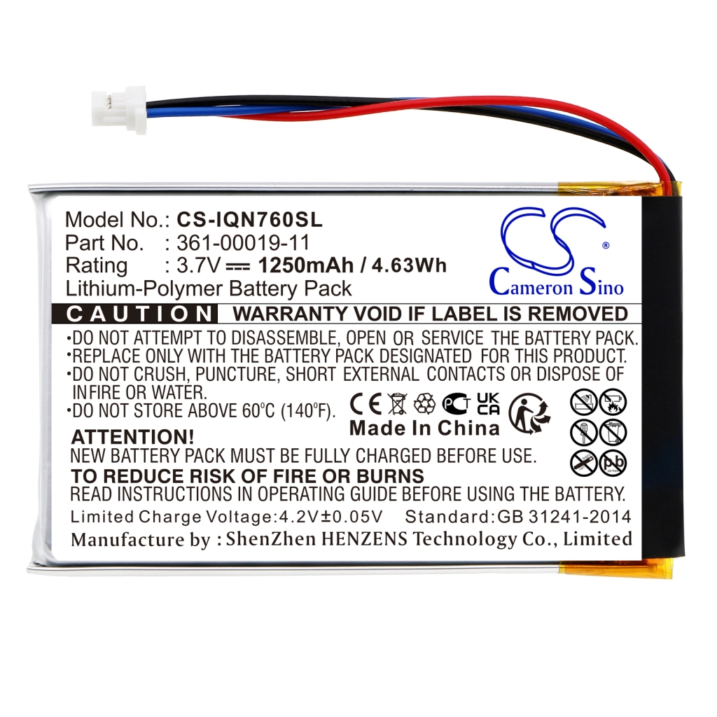 Batteria GPS, navigatore Garmin Nuvi 760T (CS-IQN760SL)