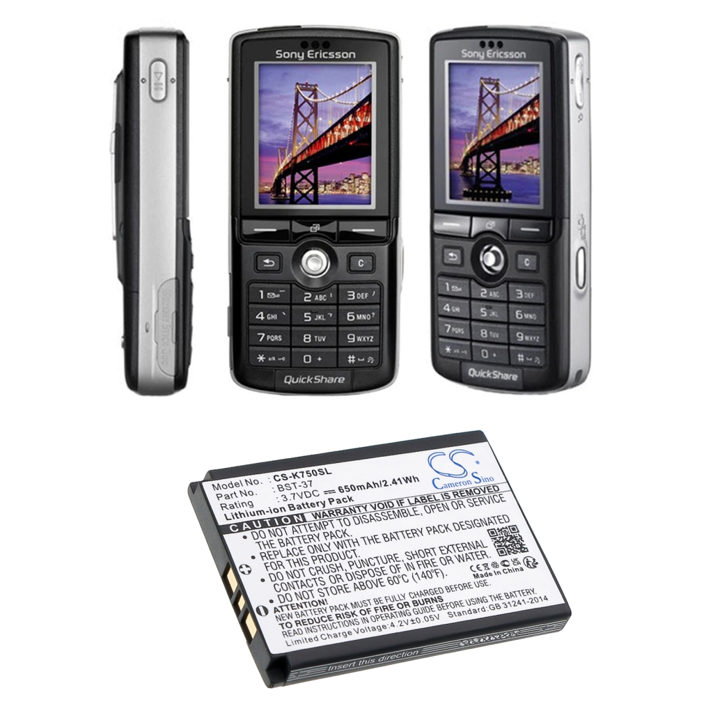 Sostituzione della batteria compatibile per Sony Ericsson BST-37