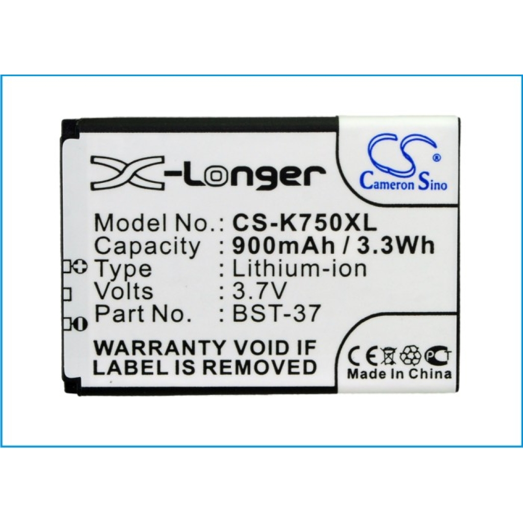 Batteria compatibile con Sony Ericsson CS-K750XL