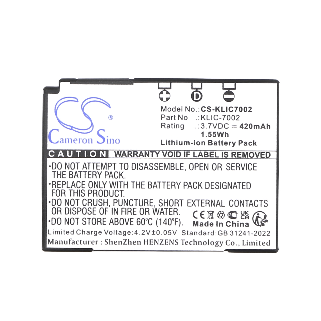 Batteria Sostituisce KLIC-7002