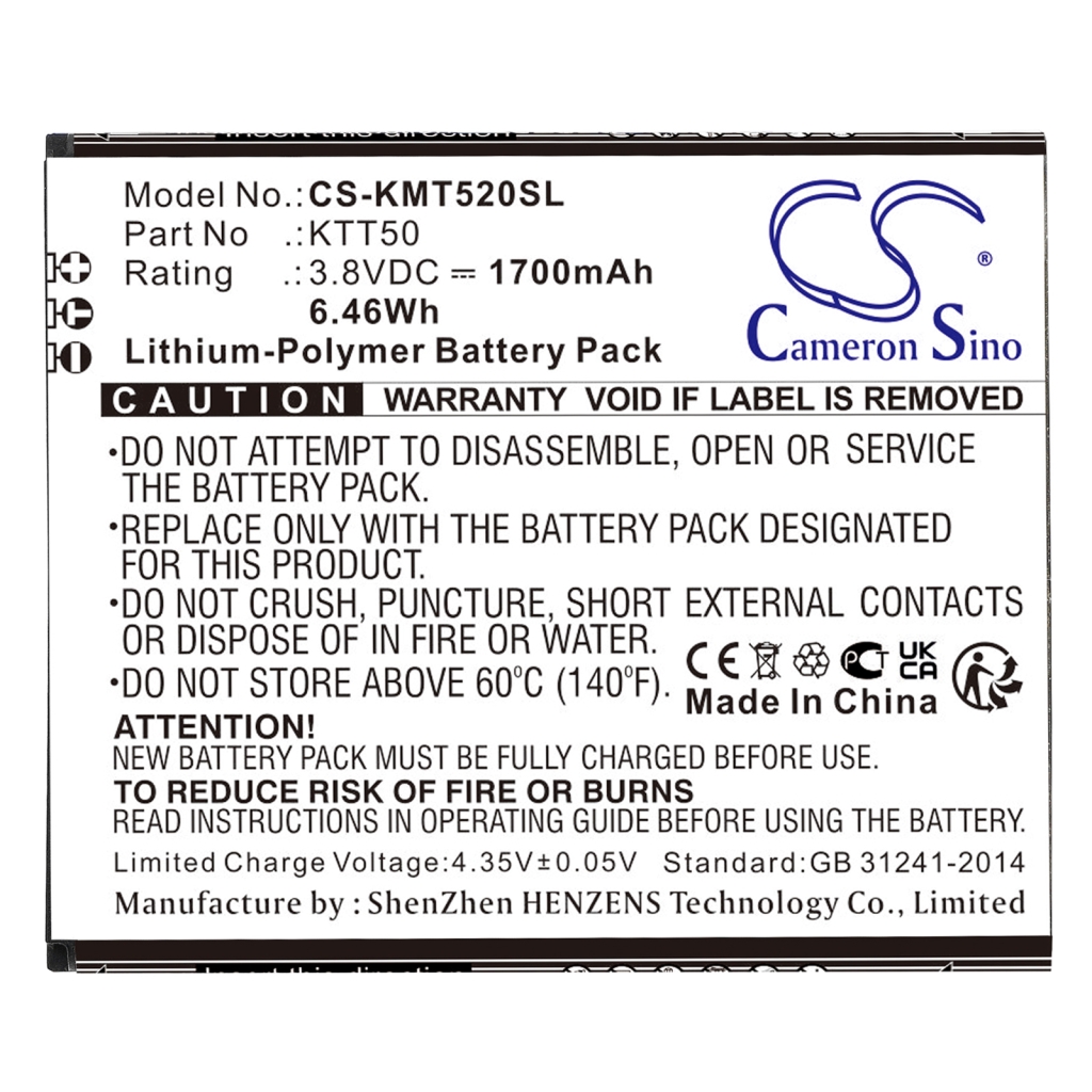 Batterie Sostituisce KTT50-GHABD002643