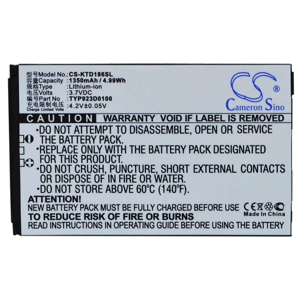 Batterie Batteria del telefono cellulare CS-KTD186SL