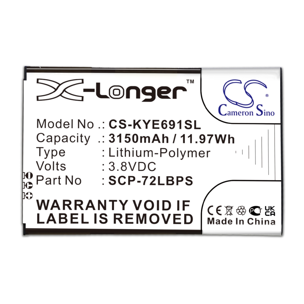 Sostituzione della batteria compatibile per Kyocera 5AAXBT122JAA,SCP-72LBPS