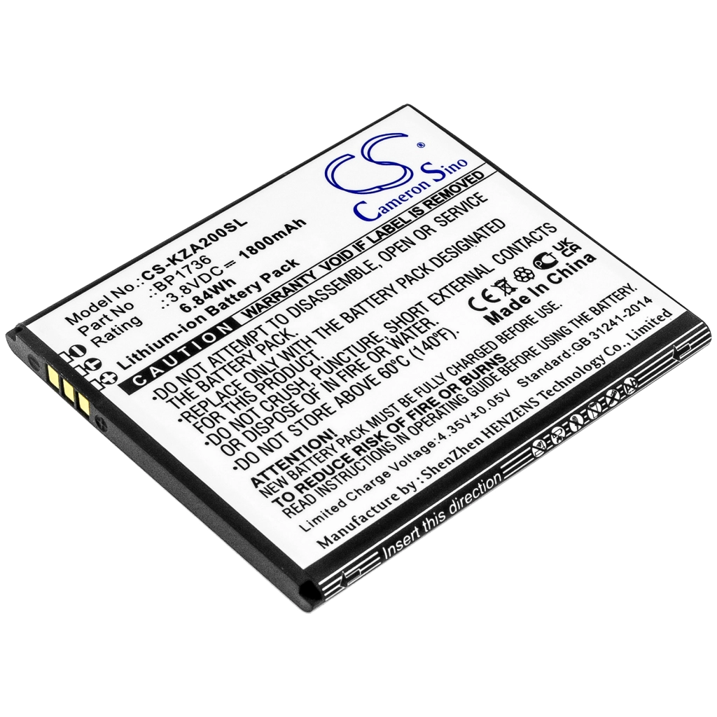 Batterie Batteria del telefono cellulare CS-KZA200SL