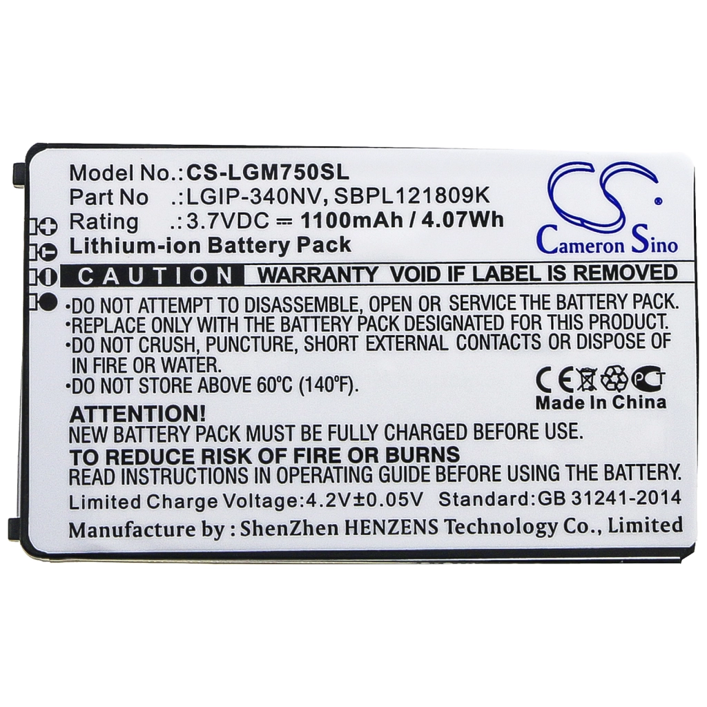 Batterie Batteria del telefono cellulare CS-LGM750SL
