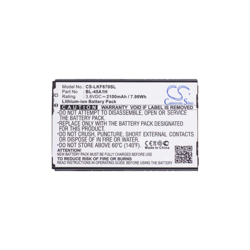 Sostituzione della batteria compatibile per LG BL-45A1H,EAC63158301