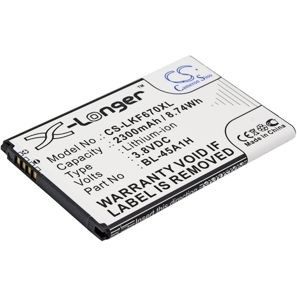 Sostituzione della batteria compatibile per LG BL-45A1H,EAC63158301