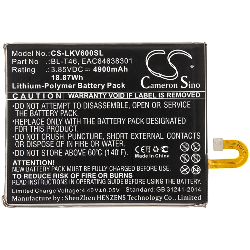 Sostituzione della batteria compatibile per LG BL-T46,EAC64638301