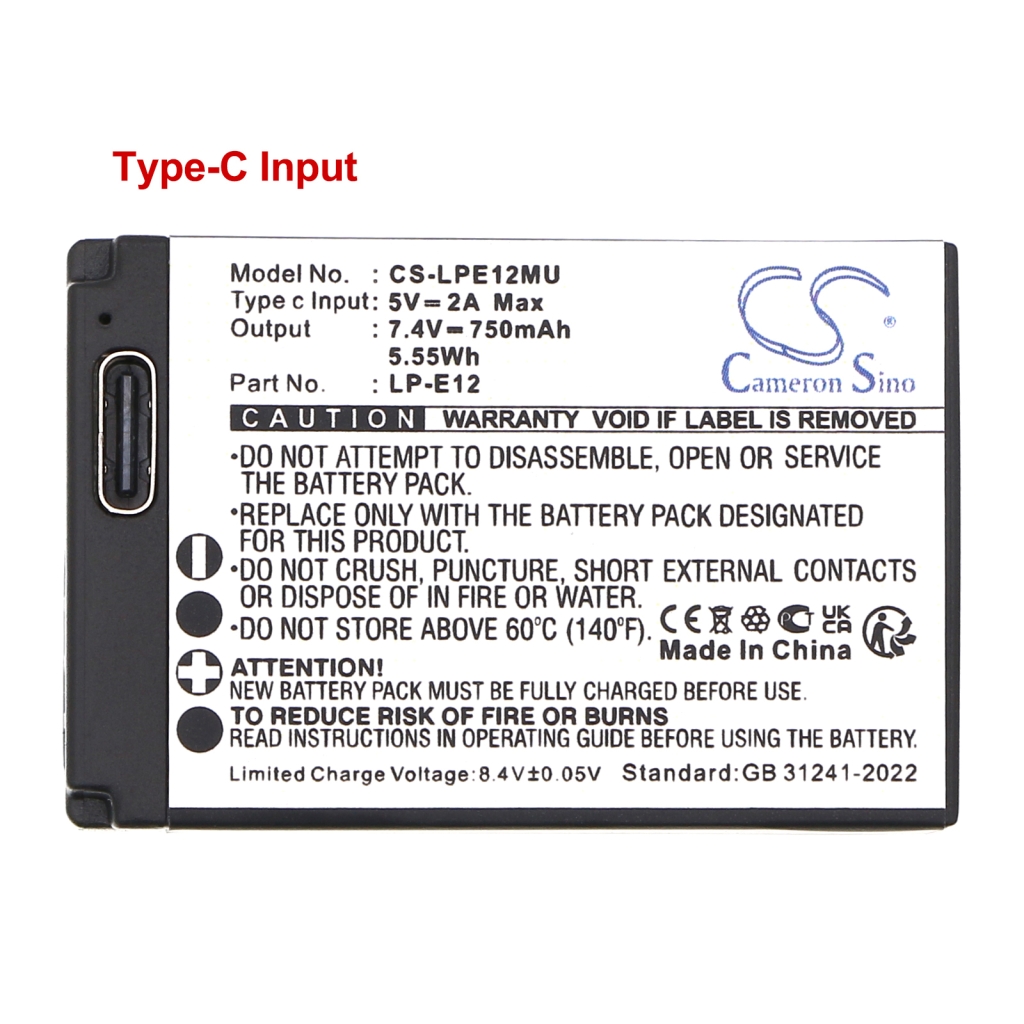 Camera Battery Canon CS-LPE12MU