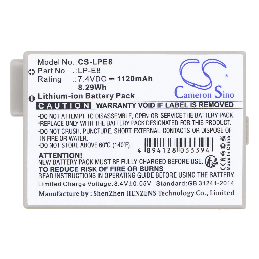 Batteria della fotocamera Canon CS-LPE8