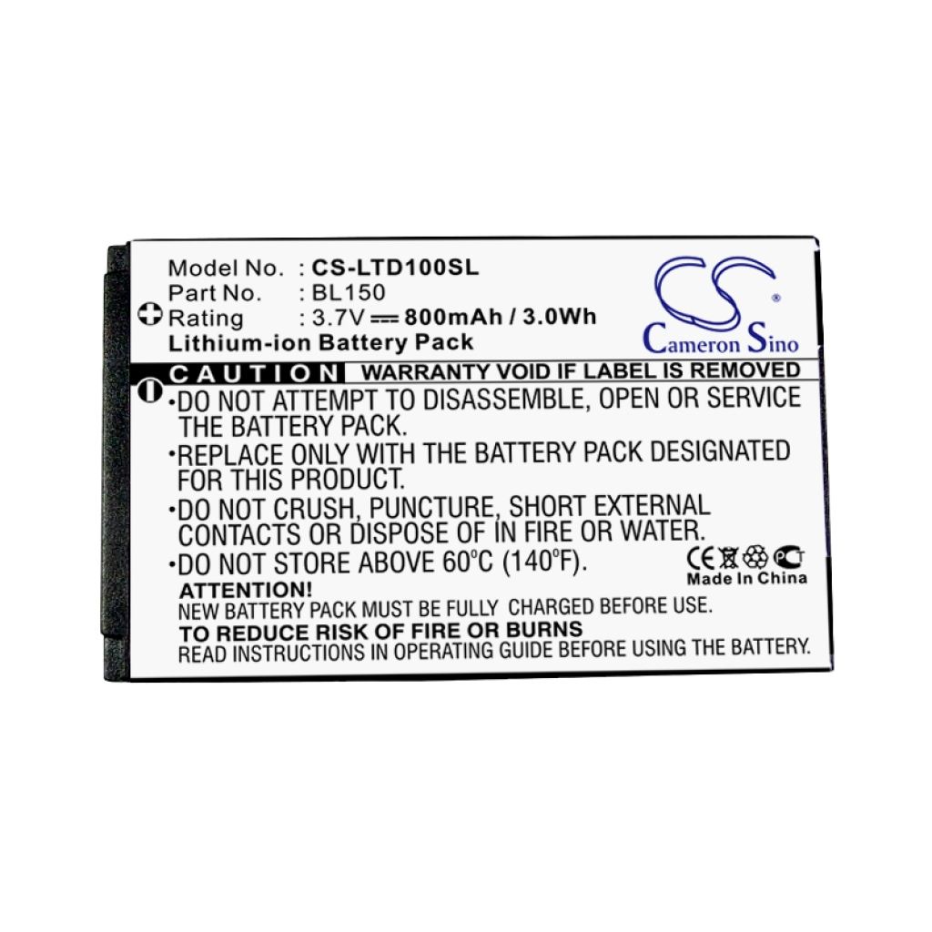 Batteria del telefono cellulare Lenovo CS-LTD100SL