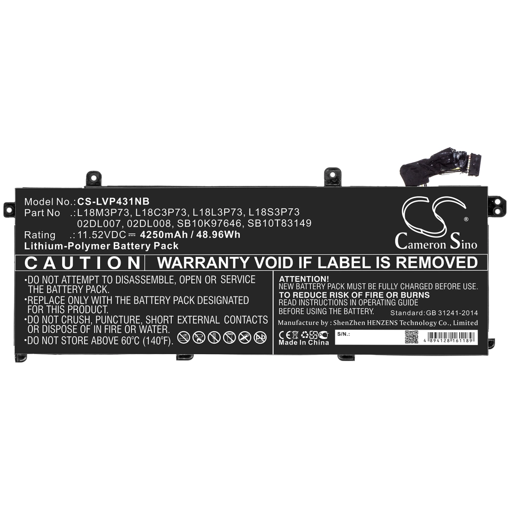 Batterie Batteria notebook CS-LVP431NB