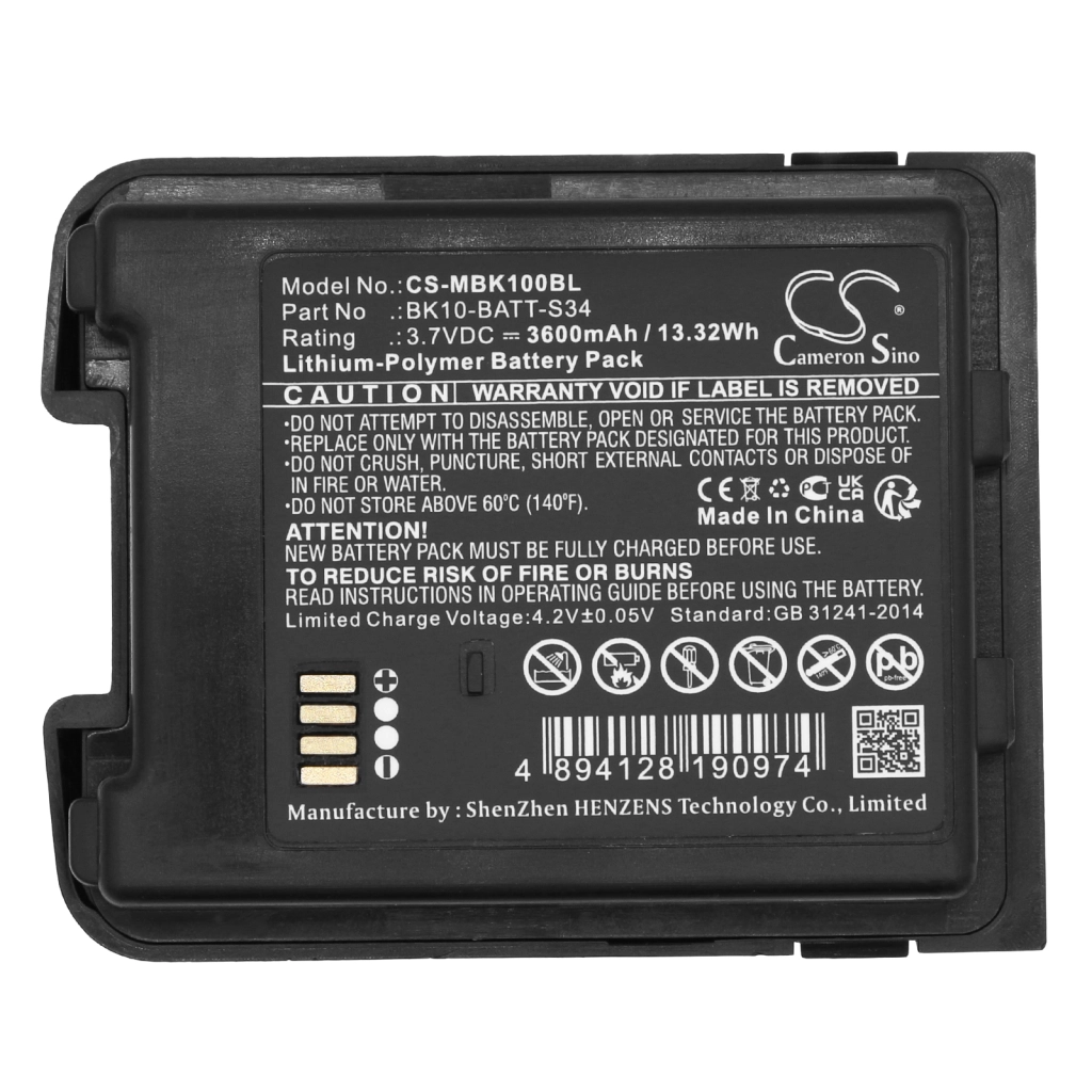 Codice a barre, batteria dello scanner M3 Mobile CS-MBK100BL