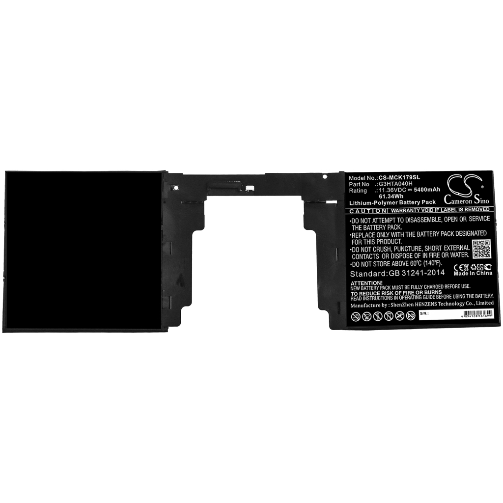 Sostituzione della batteria compatibile per Microsoft G3HTA040H