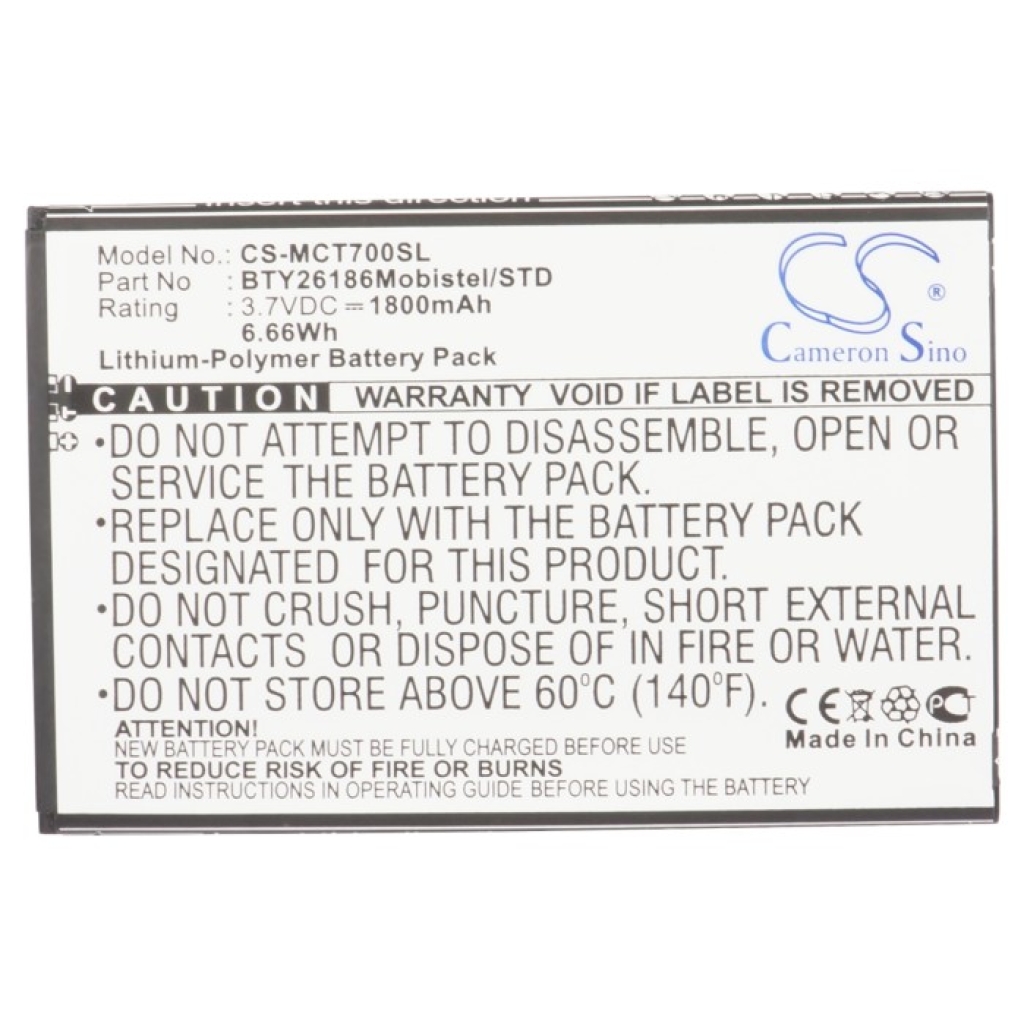 Sostituzione della batteria compatibile per Mobistel BTY26186,BTY26186MOBISTEL/STD
