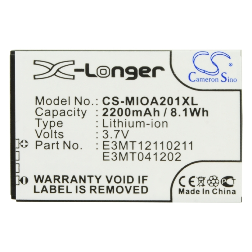 Batteria del telefono cellulare Mitac CS-MIOA201XL