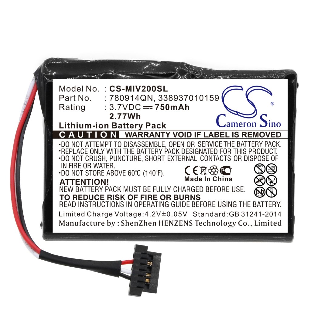 Batteria GPS, navigatore Mitac Mio Moov 200 (CS-MIV200SL)