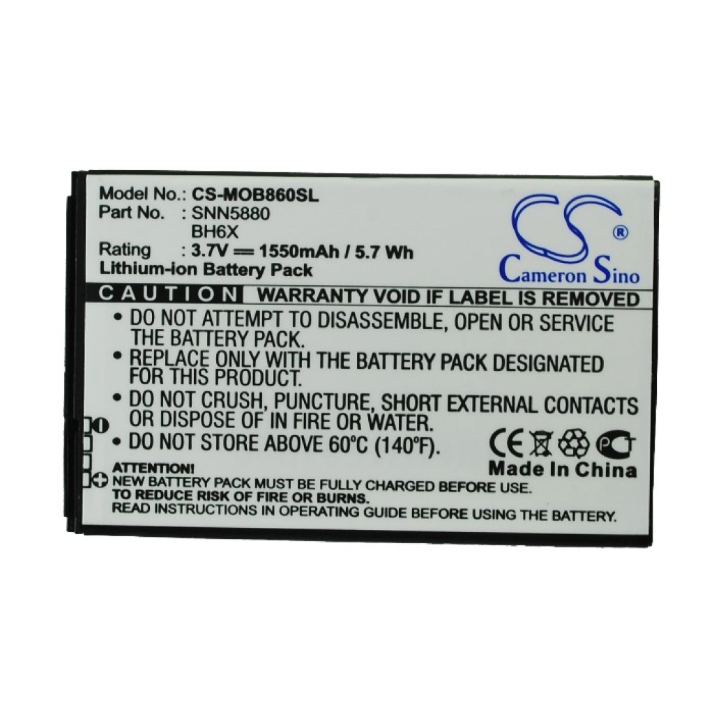 Batterie Batteria del telefono cellulare CS-MOB860SL