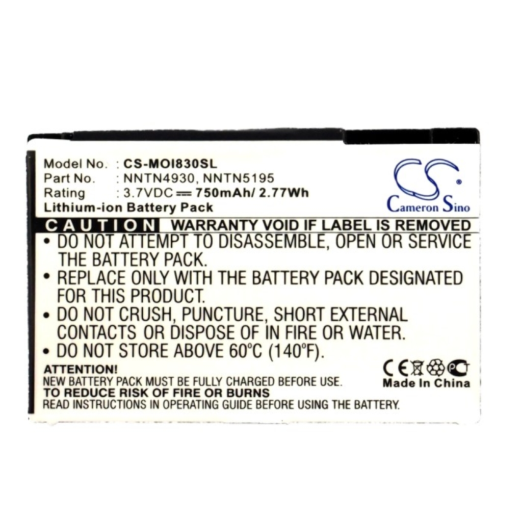 Batteria compatibile con Motorola CS-MOI830SL