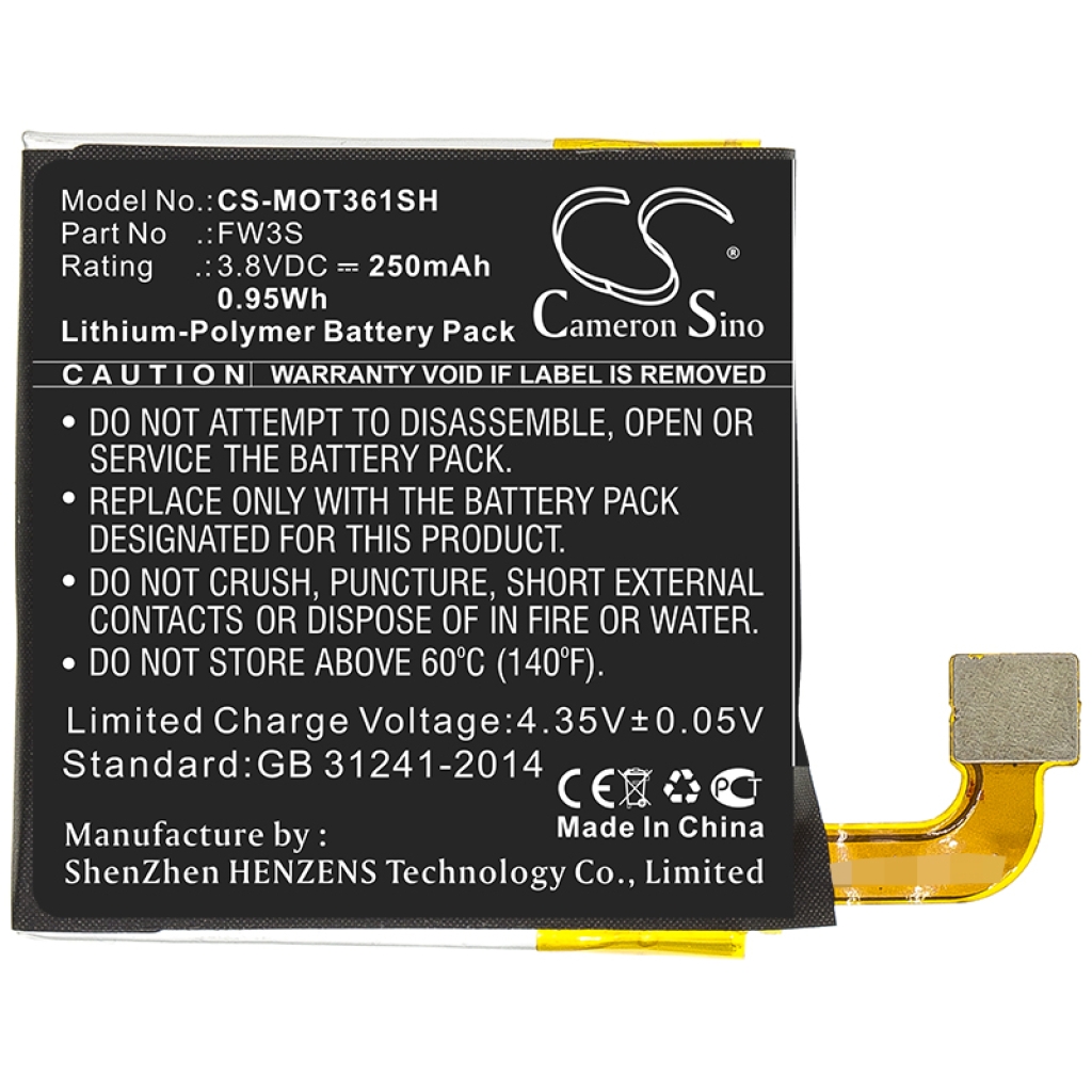 Sostituzione della batteria compatibile per Motorola FW3S