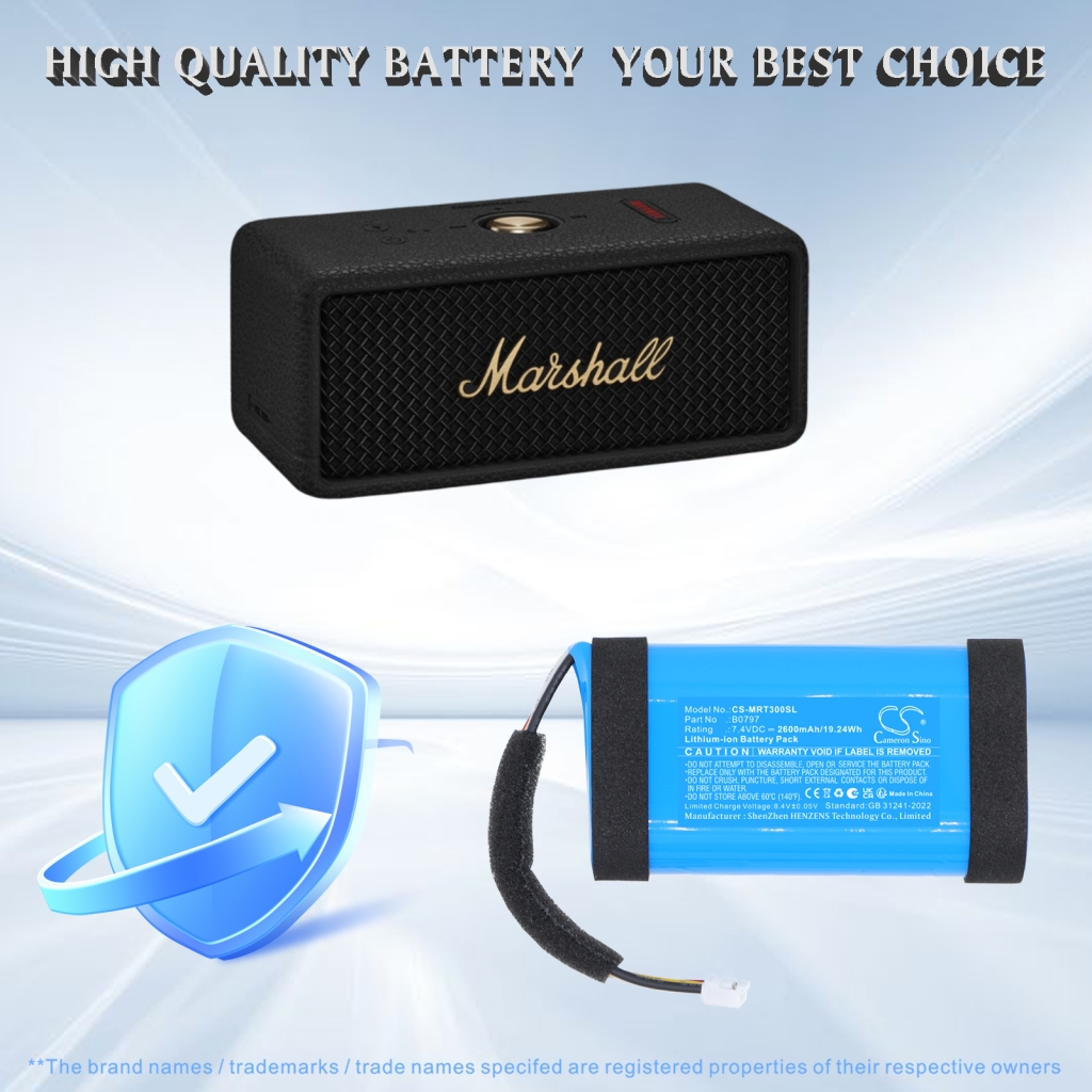Batteria compatibile con Marshall CS-MRT300SL