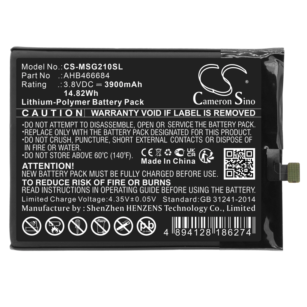 Batterie Batteria del telefono cellulare CS-MSG210SL