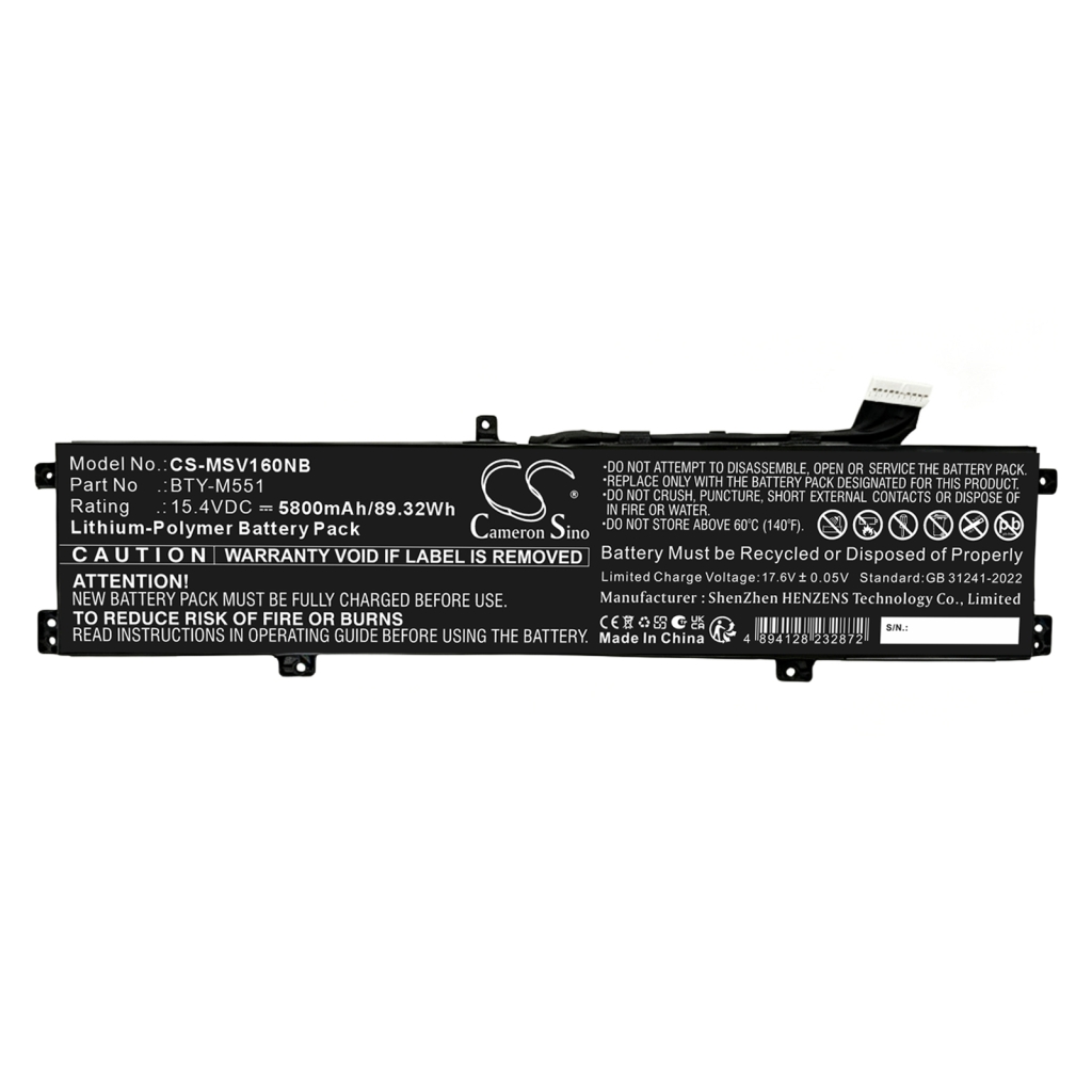 Batteria per MSI Vector 17 HX A13V
