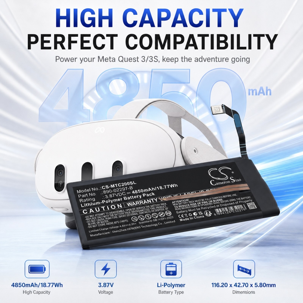 Batterie compatibile con Meta Quest 2 3 3 Premium CS-MTC200SL