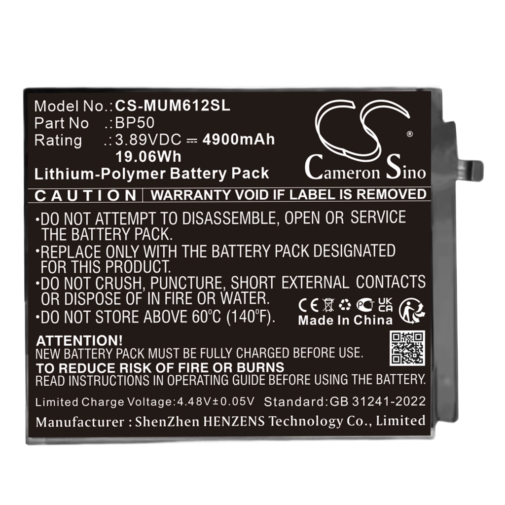Batterie Batteria compressa CS-MUM612SL