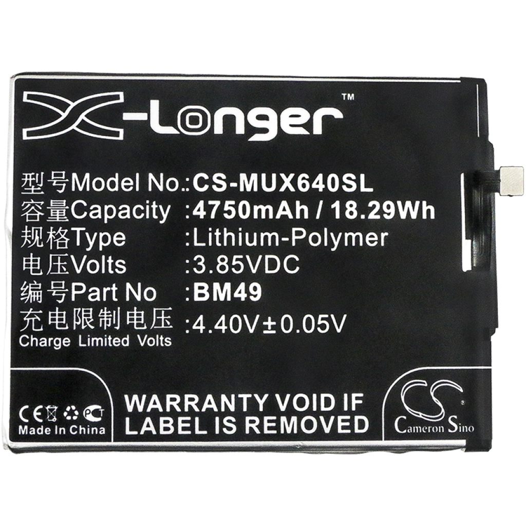 Batterie Batteria del telefono cellulare CS-MUX640SL