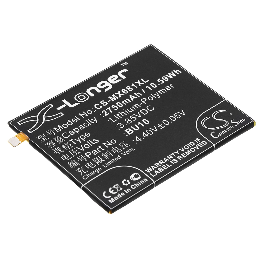 Compatible battery replacement for MeiZu BU10