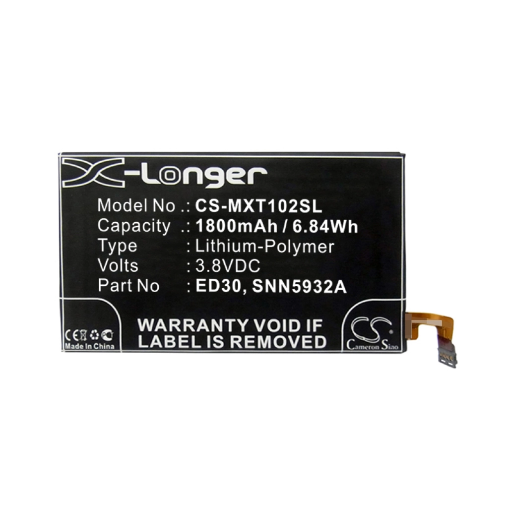 Batterie Batteria del telefono cellulare CS-MXT102SL