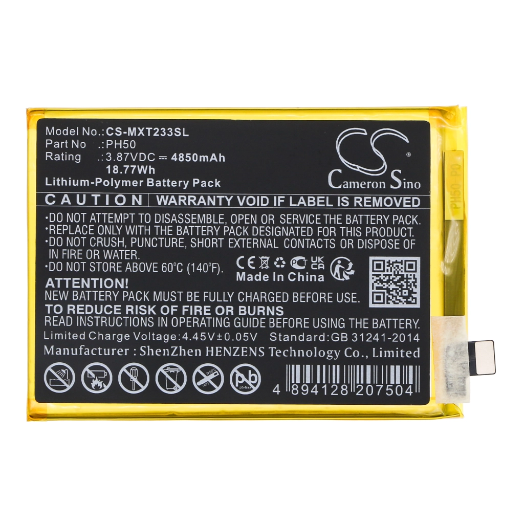Batterie Batteria del telefono cellulare CS-MXT233SL